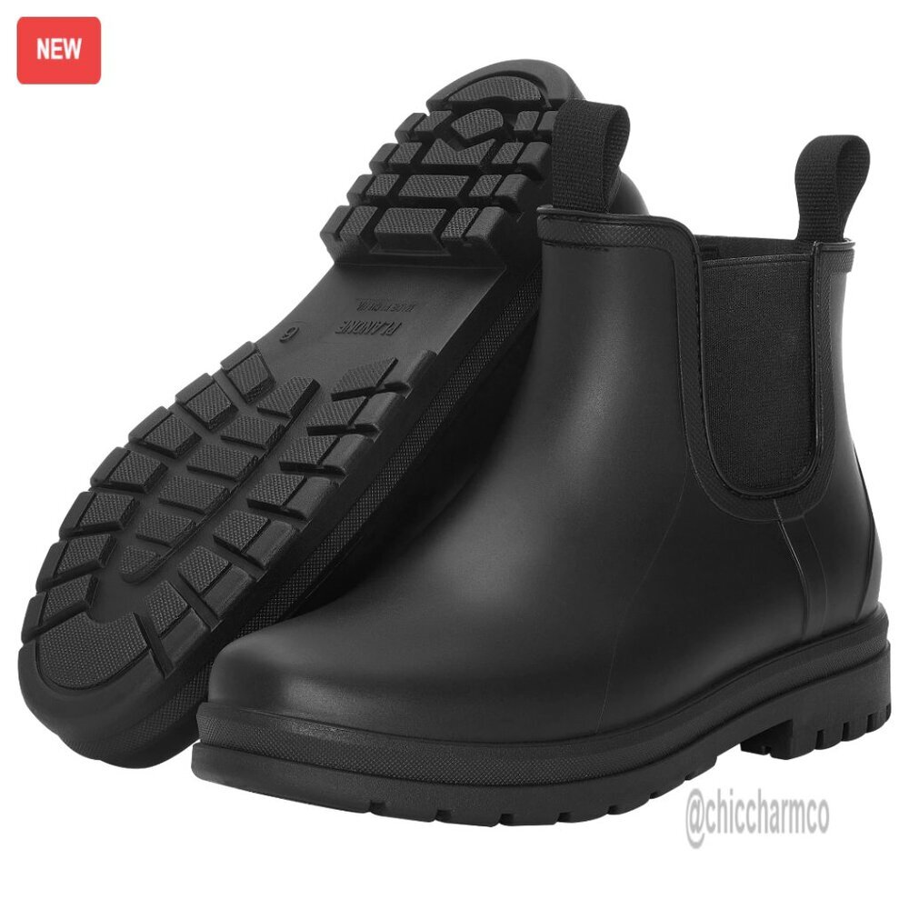 Waterproof Chelsea Rain Boots with Arch Support Slip-Resistant Tread